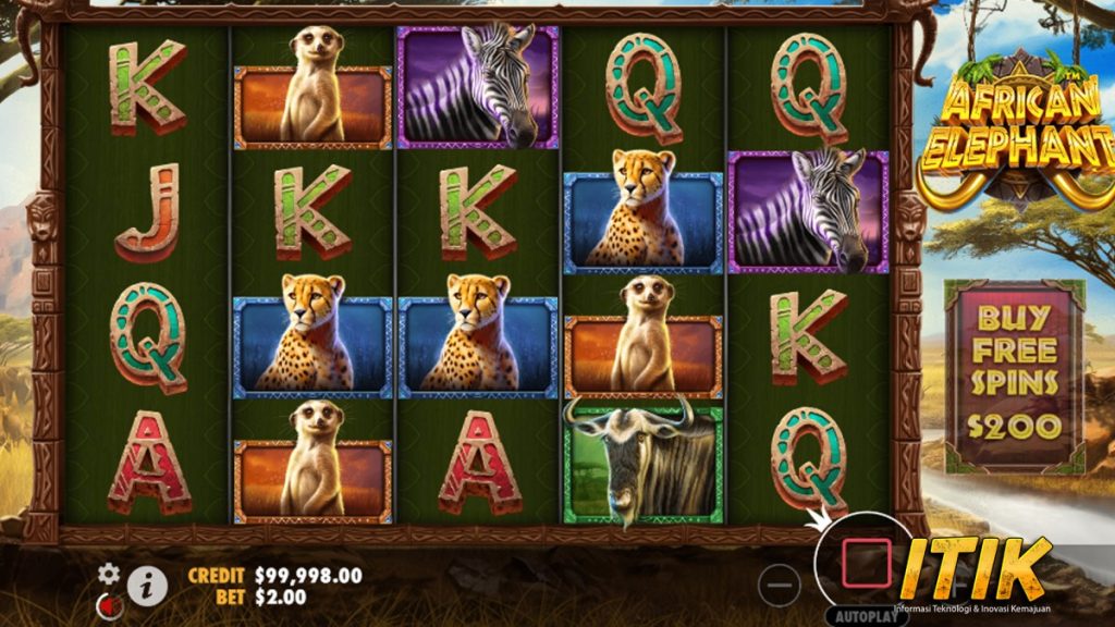 Slot Online African Elephant Desain Grafis Bertema Safari!