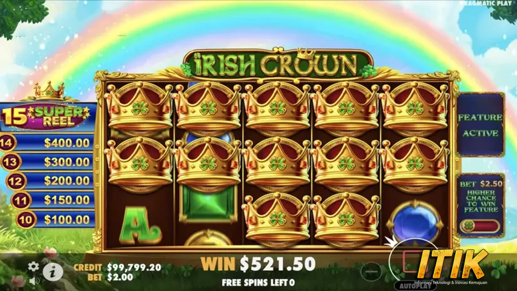 Irish Crown Nambah 100x Terus Seketika